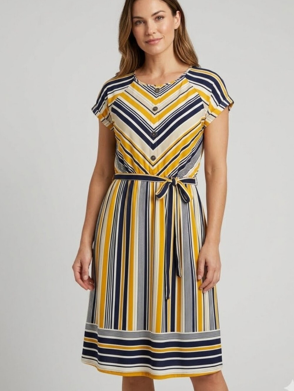 ⭐️3/$30⭐️ Enfocus Studio Belted Stripe Dress Size 8